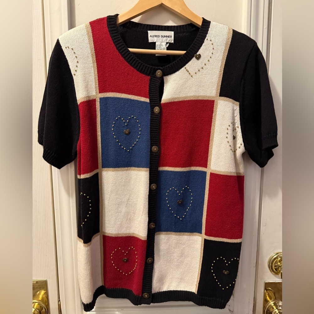 New Alfred Dunner Patchwork Sweater